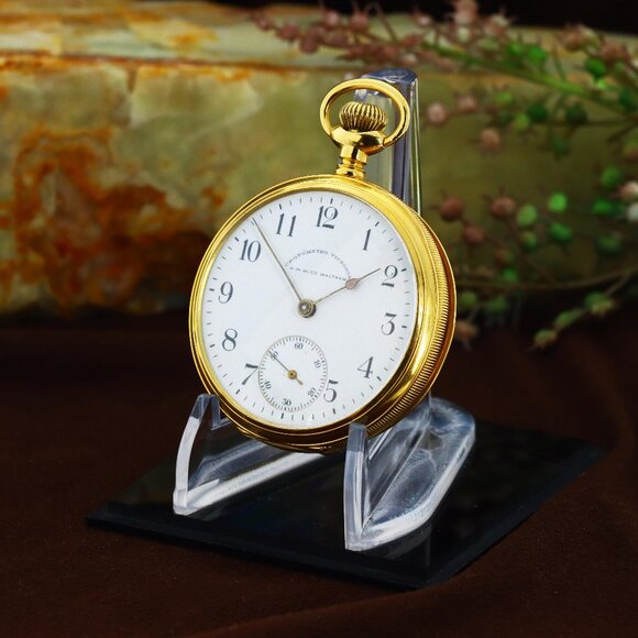 American Waltham Watch Company — A Fine and Rare 18k Gold Open-Face Pocket Watch - Picture 2 of 10